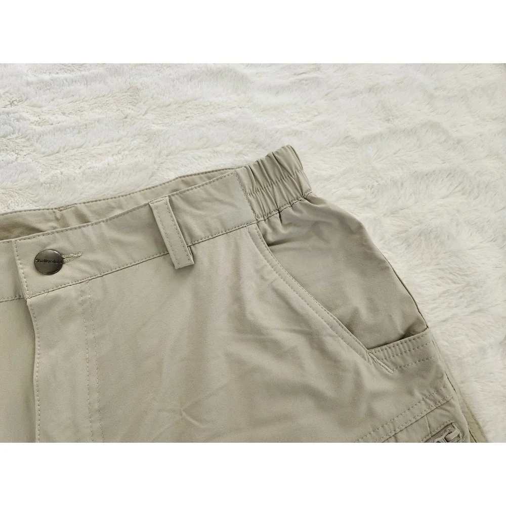 Shallowlulu Men's Size W34 L10 Nylon/Spandex Tan‎ Tactical Cargo Hiking Shorts
